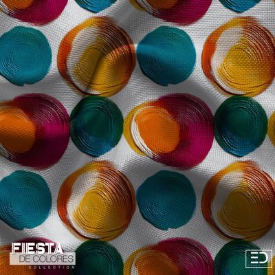 Órbitas Abstract Circle Fabric | Orange, Teal & Magenta | Fiesta de Colores Collection Órbitas Abstract Circle Fabric | Orange, Teal & Magenta | Fiesta de Colores Collection