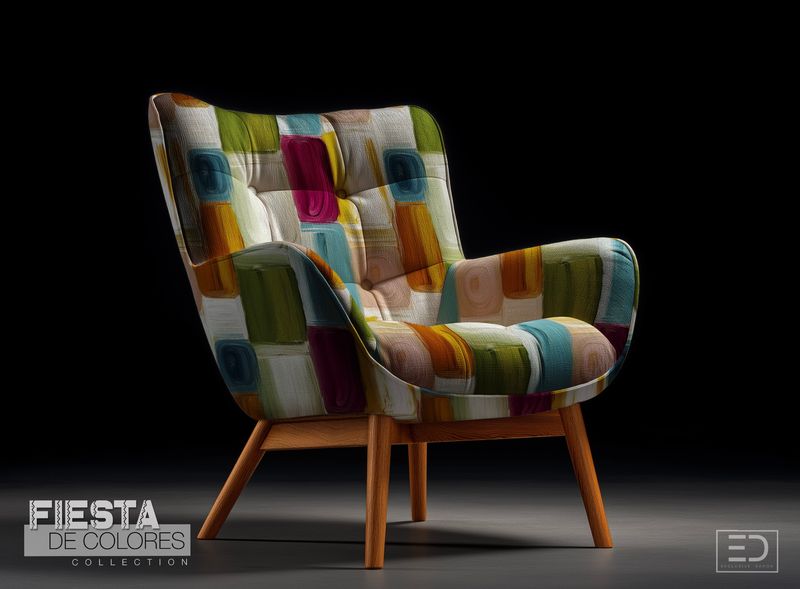 Dulce Forma Abstract Square Fabric | Magenta, Teal & Blush | Fiesta de Colores Collection