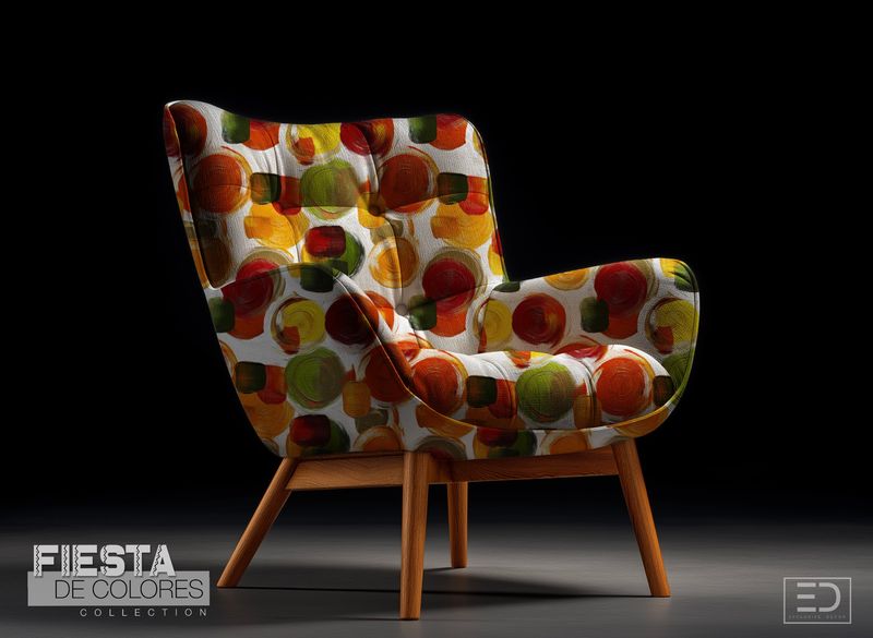 Sol y Tierra Abstract Circle Fabric | Terracotta, Orange & Olive | Fiesta de Colores Collection