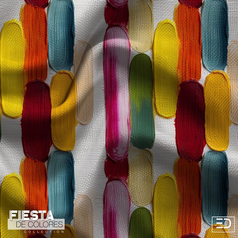 Mazorca Abstract Capsule Fabric | Magenta, Yellow & Teal | Fiesta de Colores Collection Mazorca Abstract Capsule Fabric | Magenta, Yellow & Teal | Fiesta de Colores Collection