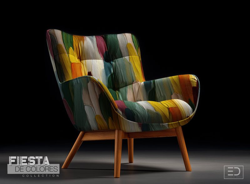 Cosecha Abstract Mexican Stroke Fabric | Forest Green, Crimson & Ochre | Fiesta de Colores Collection