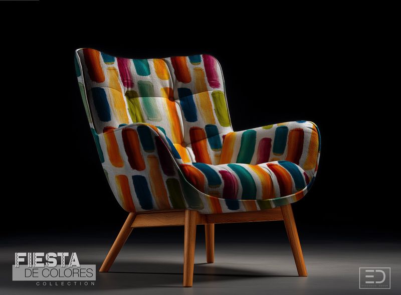 Mercado Abstract Block Fabric | Orange, Teal & Magenta | Fiesta de Colores Collection