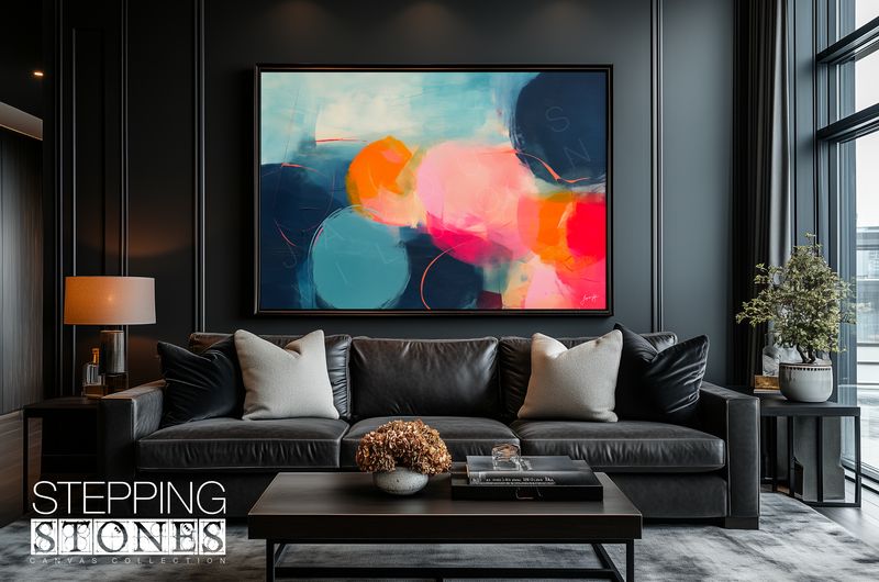 The Letting Go | Teal and Blush | Abstract Stepping Stones Collection The Letting Go | Teal and Blush | Abstract Stepping Stones Collection
