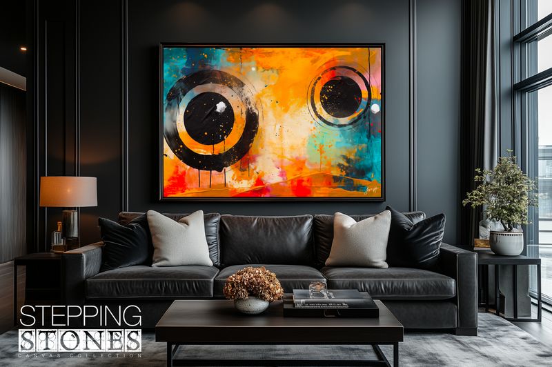 The Unravelling | Amber and Black | Abstract Stepping Stones Collection The Unravelling | Amber and Black | Abstract Stepping Stones Collection