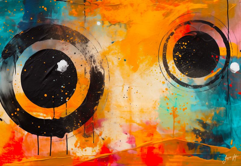 The Unravelling | Amber and Black | Abstract Stepping Stones Collection