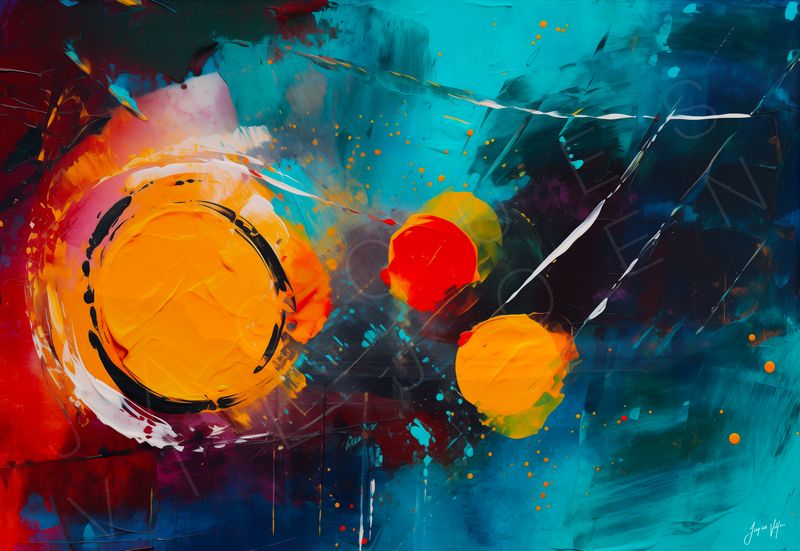 The Turning Point | Teal and Gold | Abstract Stepping Stones Collection