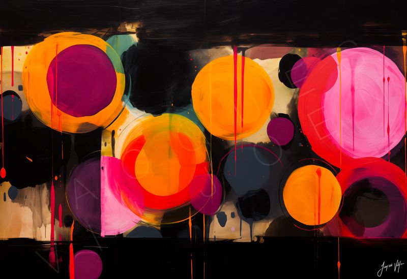 The Awakening | Magenta and Black | Abstract Stepping Stones Collection