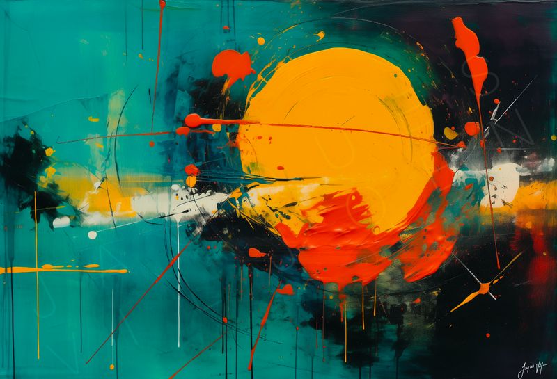 The Reckoning | Teal and Amber | Abstract Stepping Stones Collection