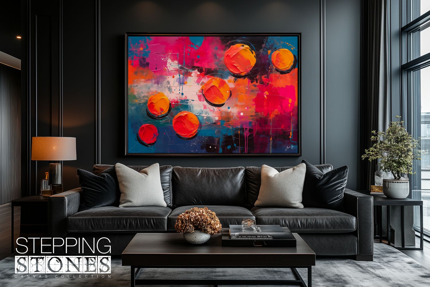 The Rising | Magenta and Orange | Abstract Stepping Stones Collection