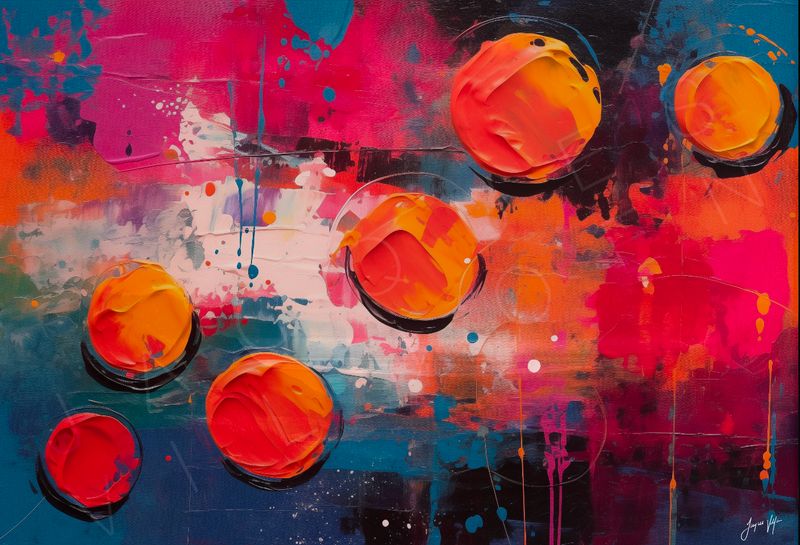 The Rising | Magenta and Orange | Abstract Stepping Stones Collection