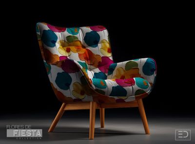 Flores Llenas Floral Fabric | Teal, Burnt Orange &amp; Magenta | Flores de Fiesta Collection