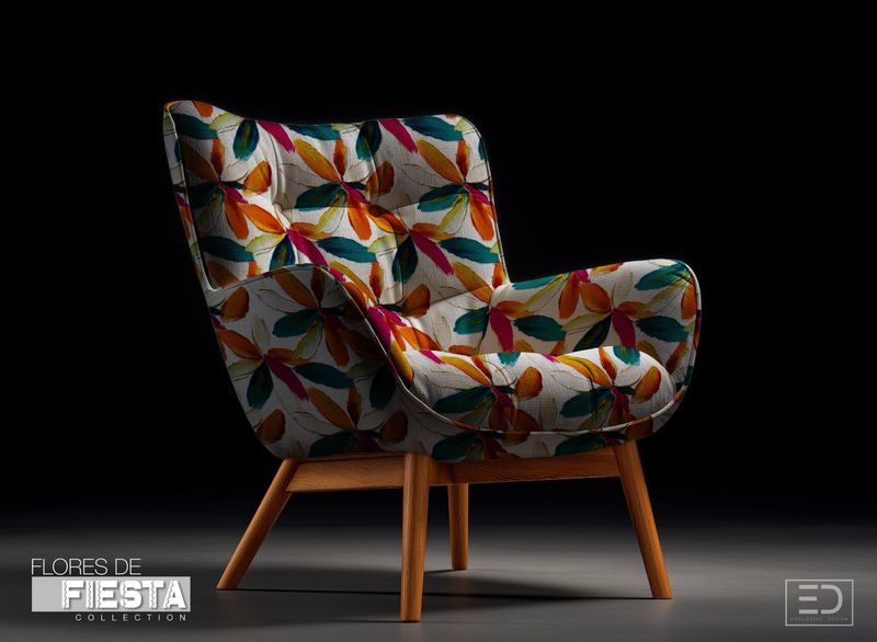 Pétalos del Sol Floral Fabric | Teal, Burnt Orange &amp; Warm Amber | Flores de Fiesta Collection
