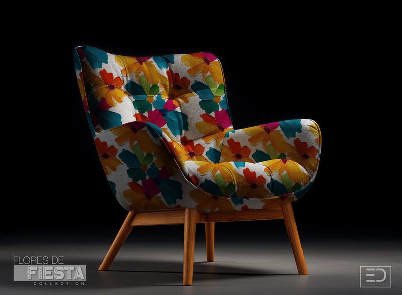 Margaritas Libres Floral Fabric | Teal, Magenta &amp; Warm Amber | Flores de Fiesta Collection
