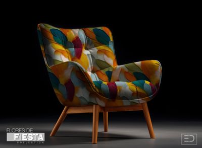 Plumas Abstract Foxglove Fabric | Warm Amber, Teal &amp; Burnt Orange | Flores de Fiesta Collection
