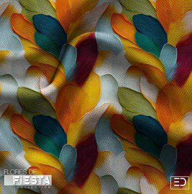 Plumas Abstract Foxglove Fabric | Warm Amber, Teal &amp; Burnt Orange | Flores de Fiesta Collection