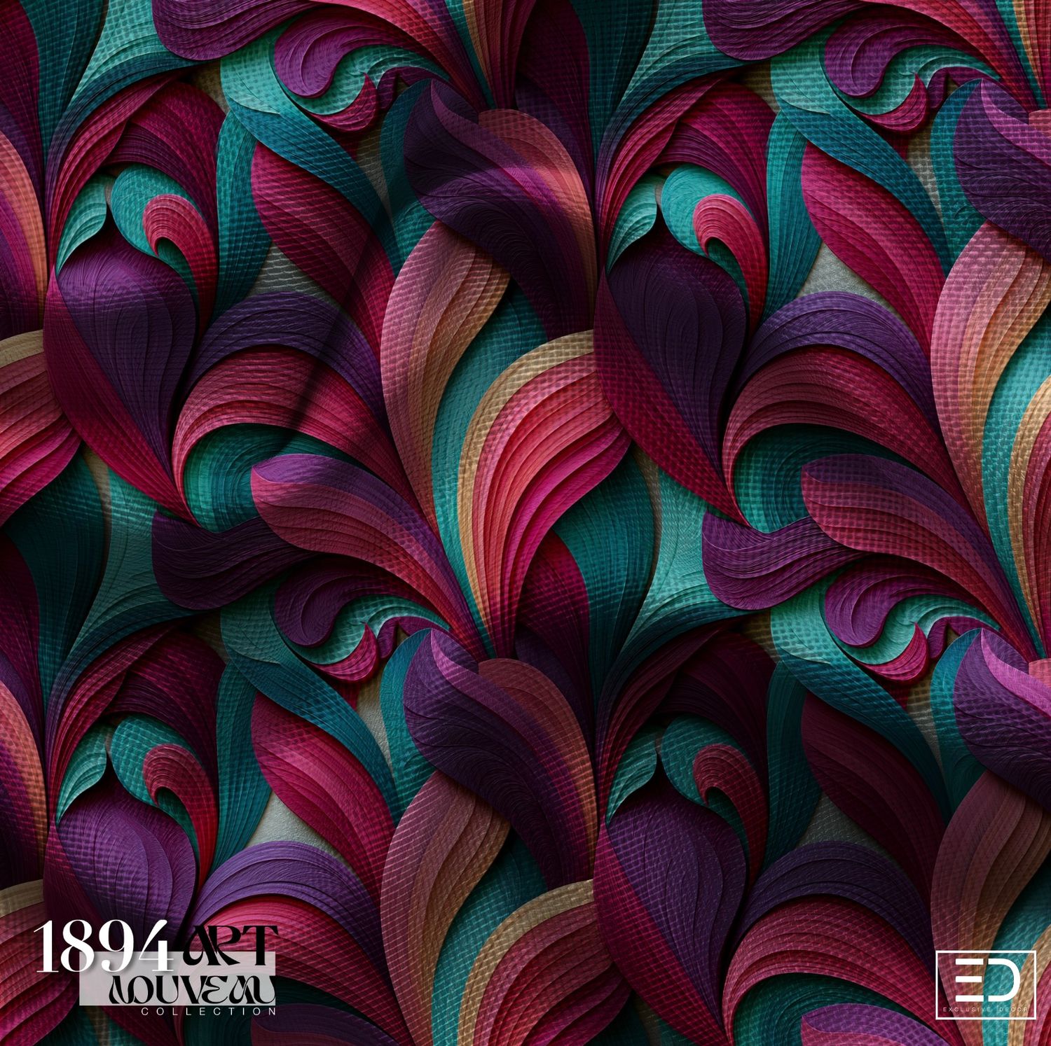 The Bloom Devours Fabric | Oxblood, Violet &amp; Deep Emerald | Deep into a Dark Bloom Collection
