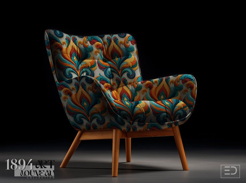 The Rose Window Fabric | Deep Rust, Teal &amp; Warm Amber | Cathedral Glass Collection