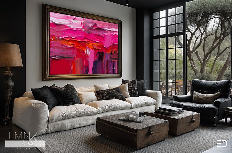 Blood and Silk. Original Abstract Impasto Art Canvas Print