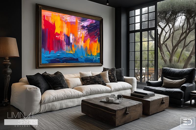 What Water Does to Fire. Original Abstract Impasto Art Canvas Print