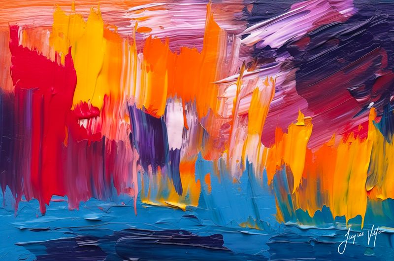 What Water Does to Fire. Original Abstract Impasto Art Canvas Print