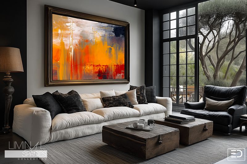 The Fire That Followed the Rain. Original Abstract Impasto Art Canvas Print