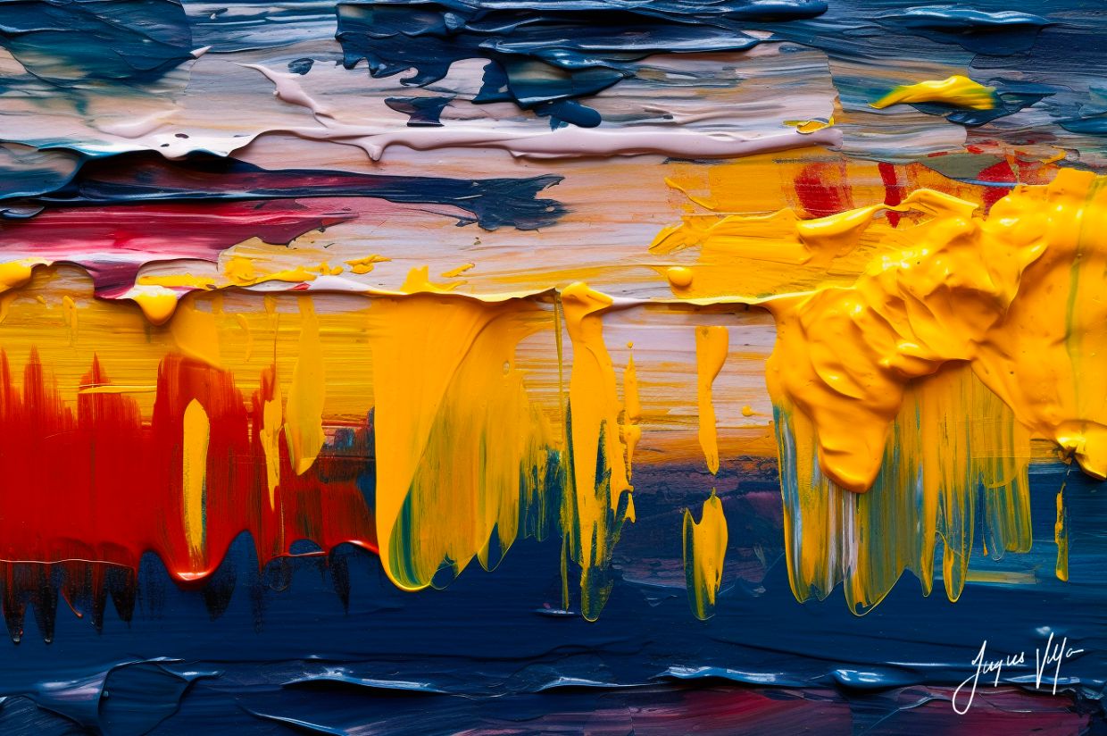 The Last Hour Before Dark. Original Abstract Impasto Art Canvas Print