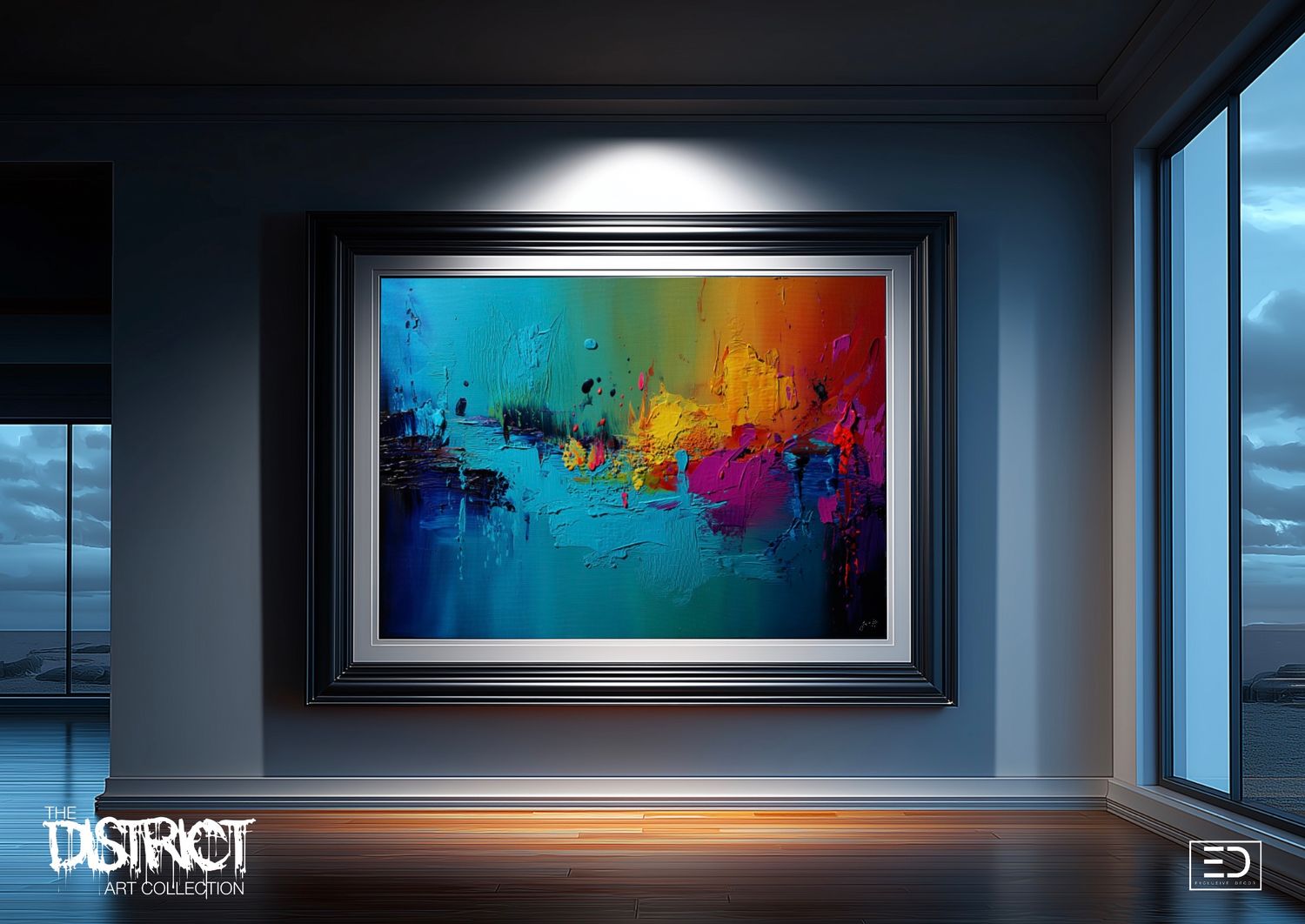 The District High Season, Teal and Magenta Abstract Original Art Print