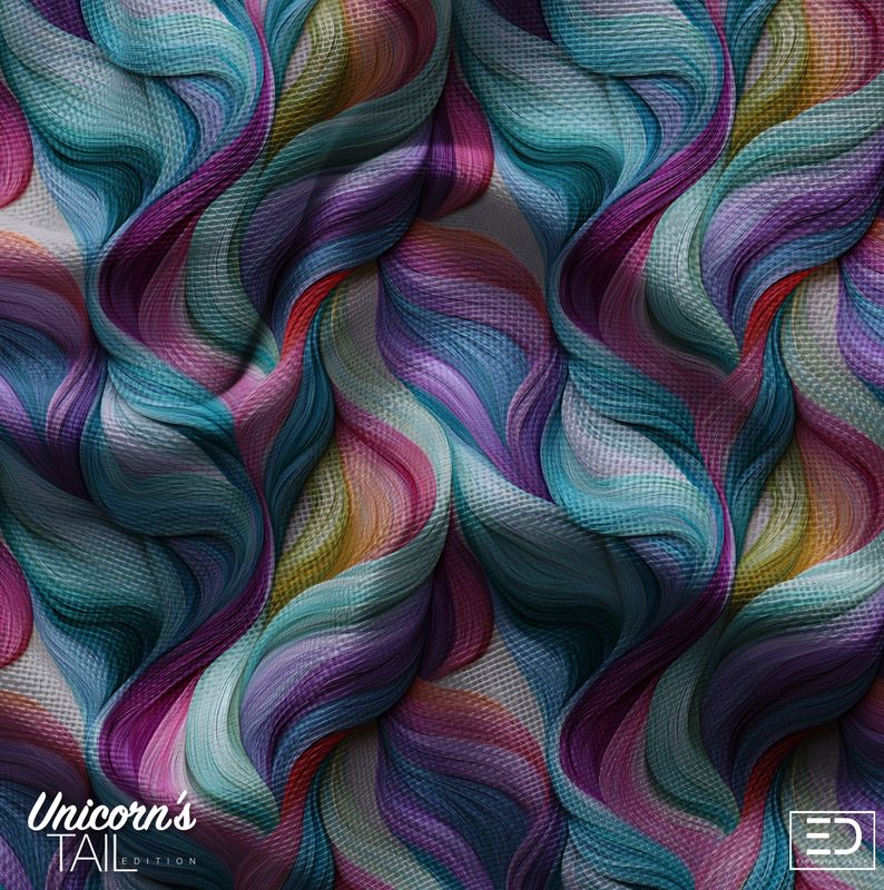 Unicorn's Tail Braided Fabric: Teal, Magenta &amp; Amethyst | The Solo Design Collection