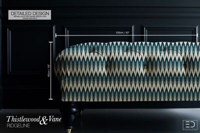 Drift Ikat Chevron Fabric: Navy, Light Blue & Cream | Ridgeline Collection