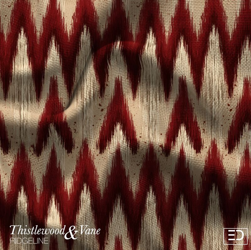 Bramble Ikat Chevron Fabric: Deep Red, Rust & Cream | Ridgeline Collection Bramble Ikat Chevron Fabric: Deep Red, Rust & Cream | Ridgeline Collection