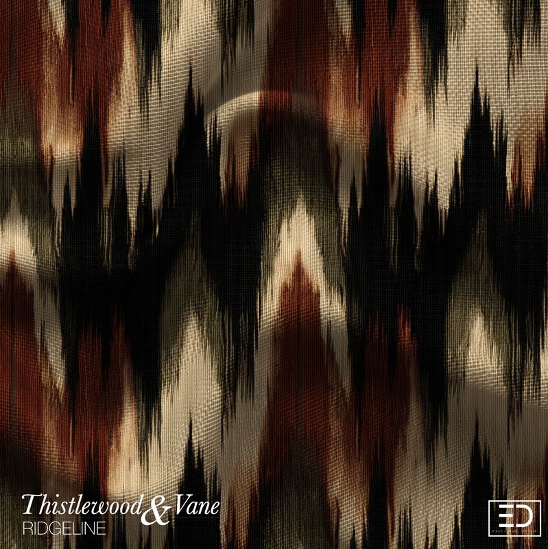 Hollow Ikat Chevron Fabric: Black, Rust & Olive | Ridgeline Collection Hollow Ikat Chevron Fabric: Black, Rust & Olive | Ridgeline Collection