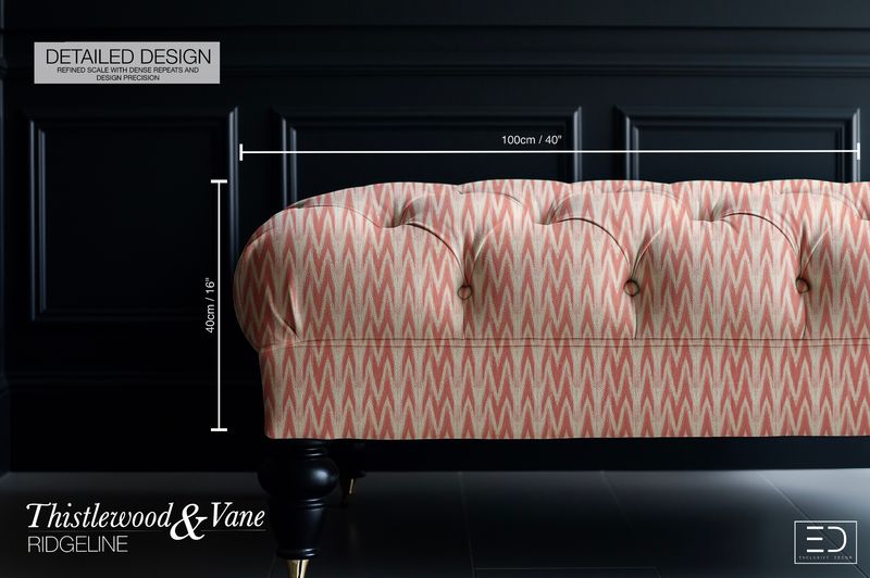 Haze Ikat Chevron Fabric: Dusty Rose, Rust & Cream | Ridgeline Collection