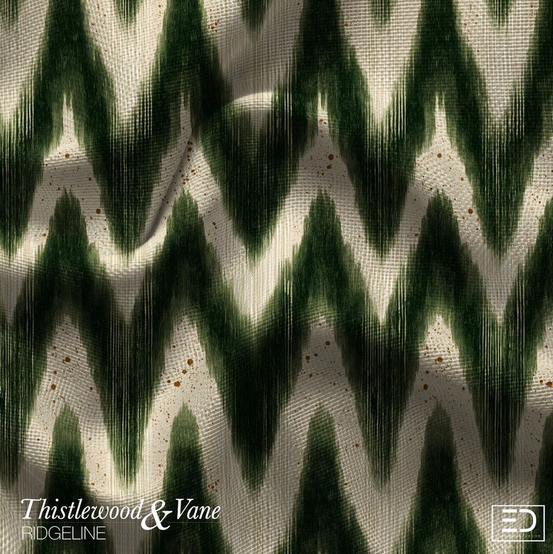 Spruce Ikat Chevron Fabric: Forest Green & Cream | Ridgeline Collection Spruce Ikat Chevron Fabric: Forest Green & Cream | Ridgeline Collection