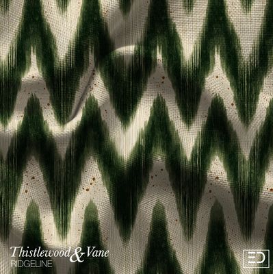 Spruce Ikat Chevron Fabric: Forest Green & Cream | Ridgeline Collection Spruce Ikat Chevron Fabric: Forest Green & Cream | Ridgeline Collection