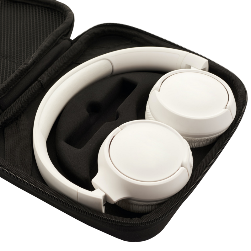  White Wireless Over-ear Noise Canceling Headphones with Microphone
