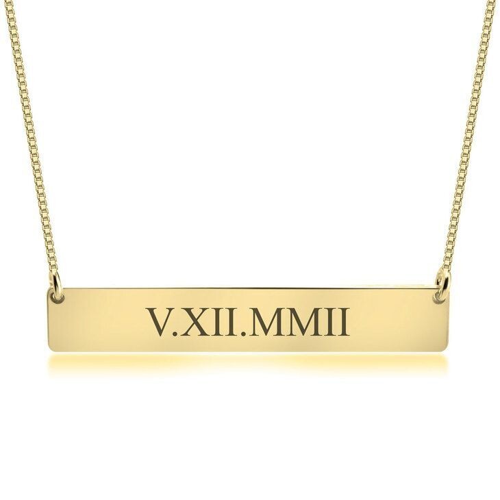 Vertical roman deals numeral necklace