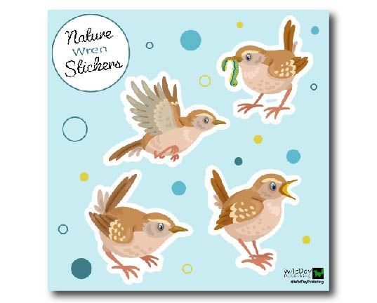 Backyard Bird Stickers-Wren