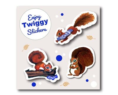 Twiggy Stickers-Set of 3 Twiggy Stickers-Set of 3