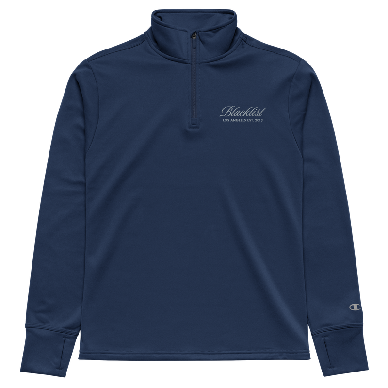 "Lux" Embroidered Quarter Zip Pullover