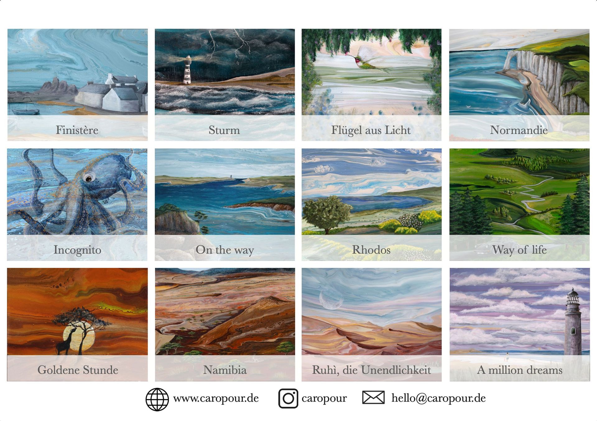 Kunst Kalender 2026 - Oasen der Ruhe