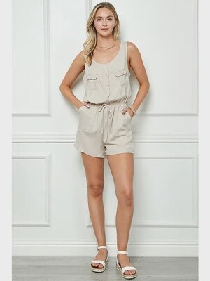 Rayon Twill Short Romper