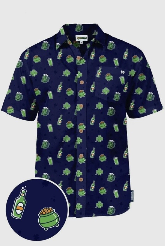 Green Beer Button Down