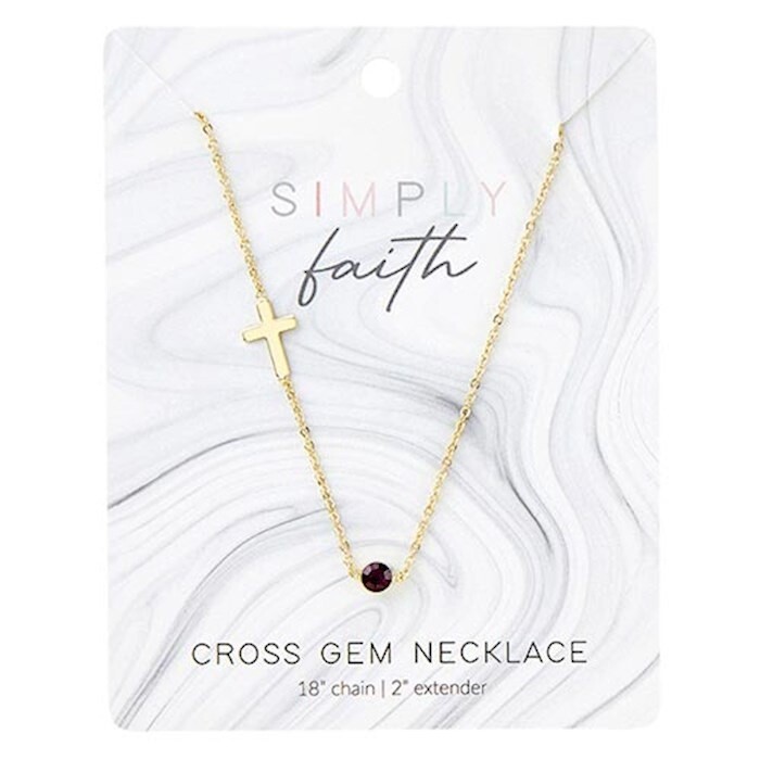 Necklace - Cross - Amethyst