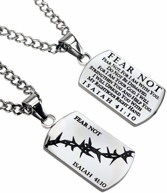 Fear Not Dog Tag Necklace