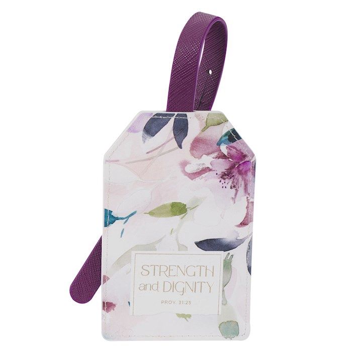 Luggage Tag Strength and Dignity (Burgundy)