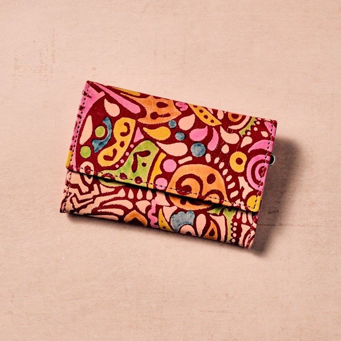 Kala Red Slim Leather Wallet