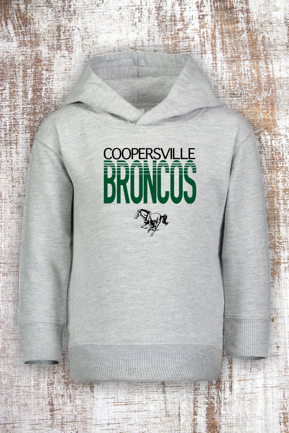 Coopersville Broncos Unisex Toddler Hoodie, Color: Heather