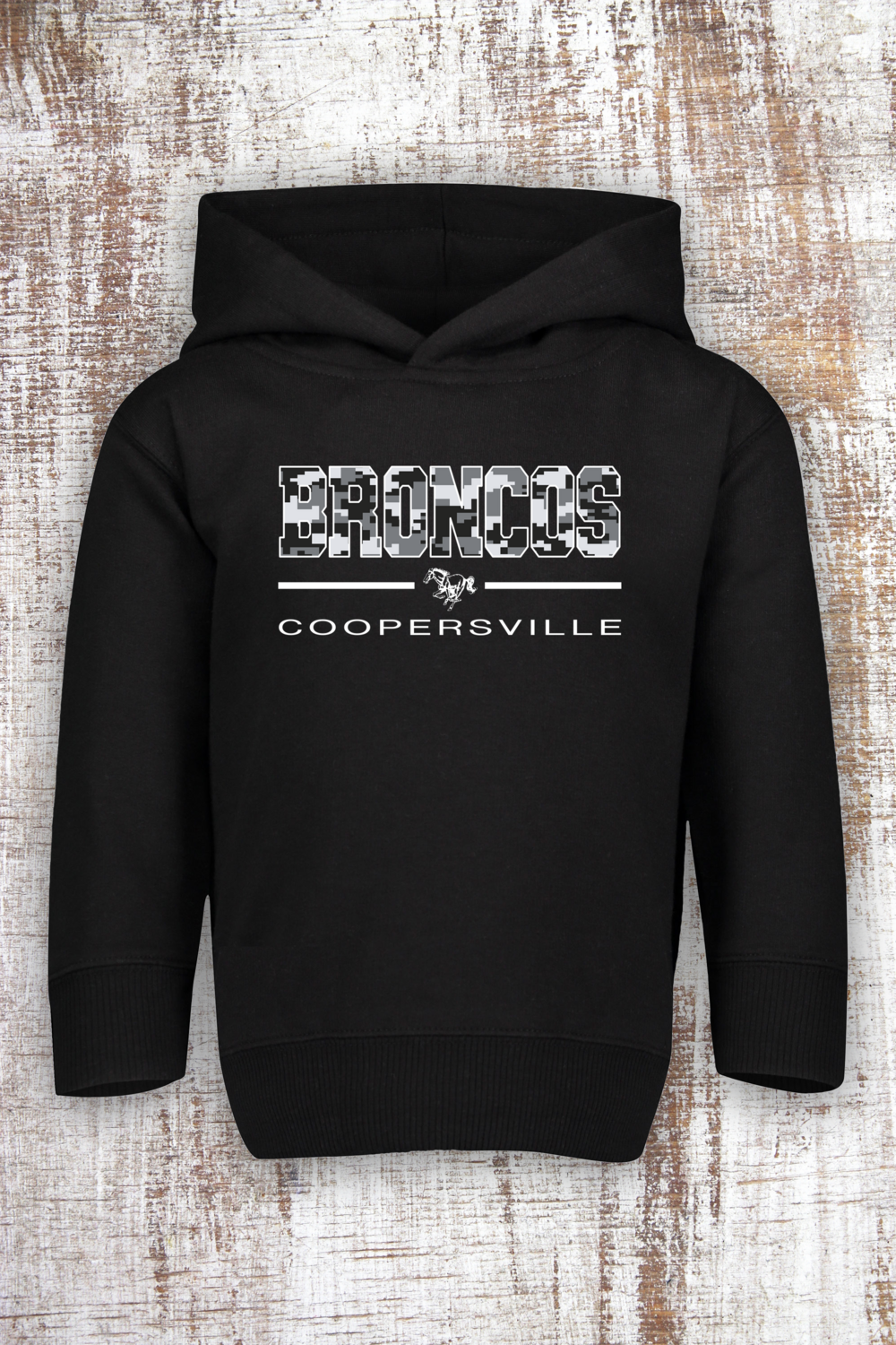 Digital Camouflage Unisex Toddler Hoodie, Color: Black