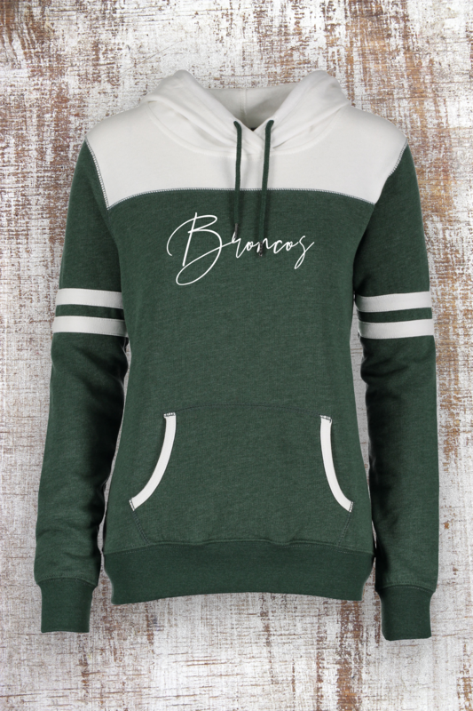 Puff Broncos ladies&#39; hooded contrast sweatshirt