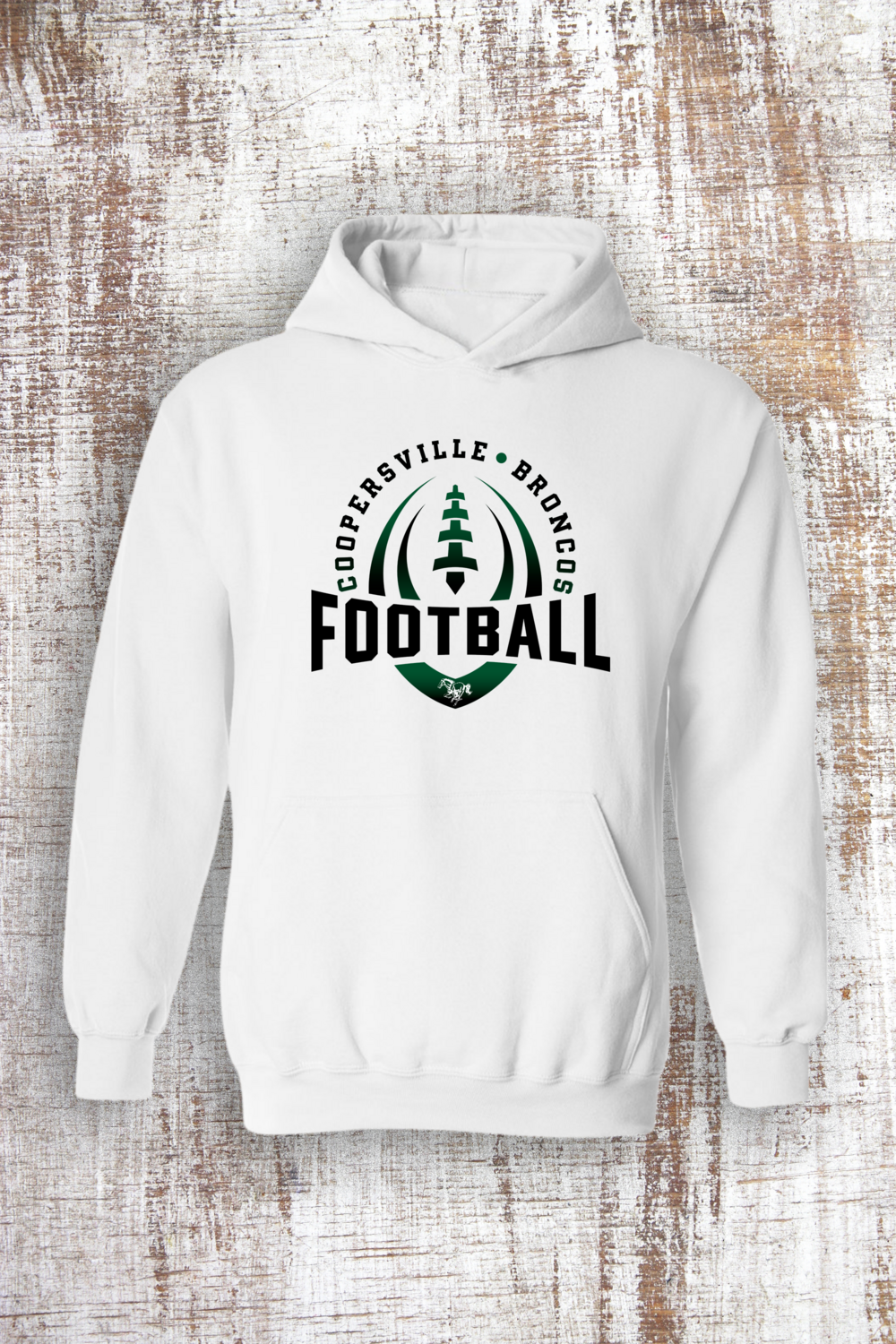 Football Gradient Unisex Hoodie, Color: White